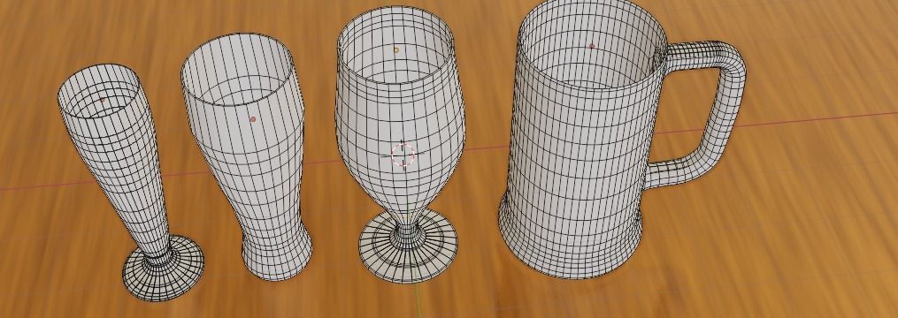 Set of beer glasses 3D model_33