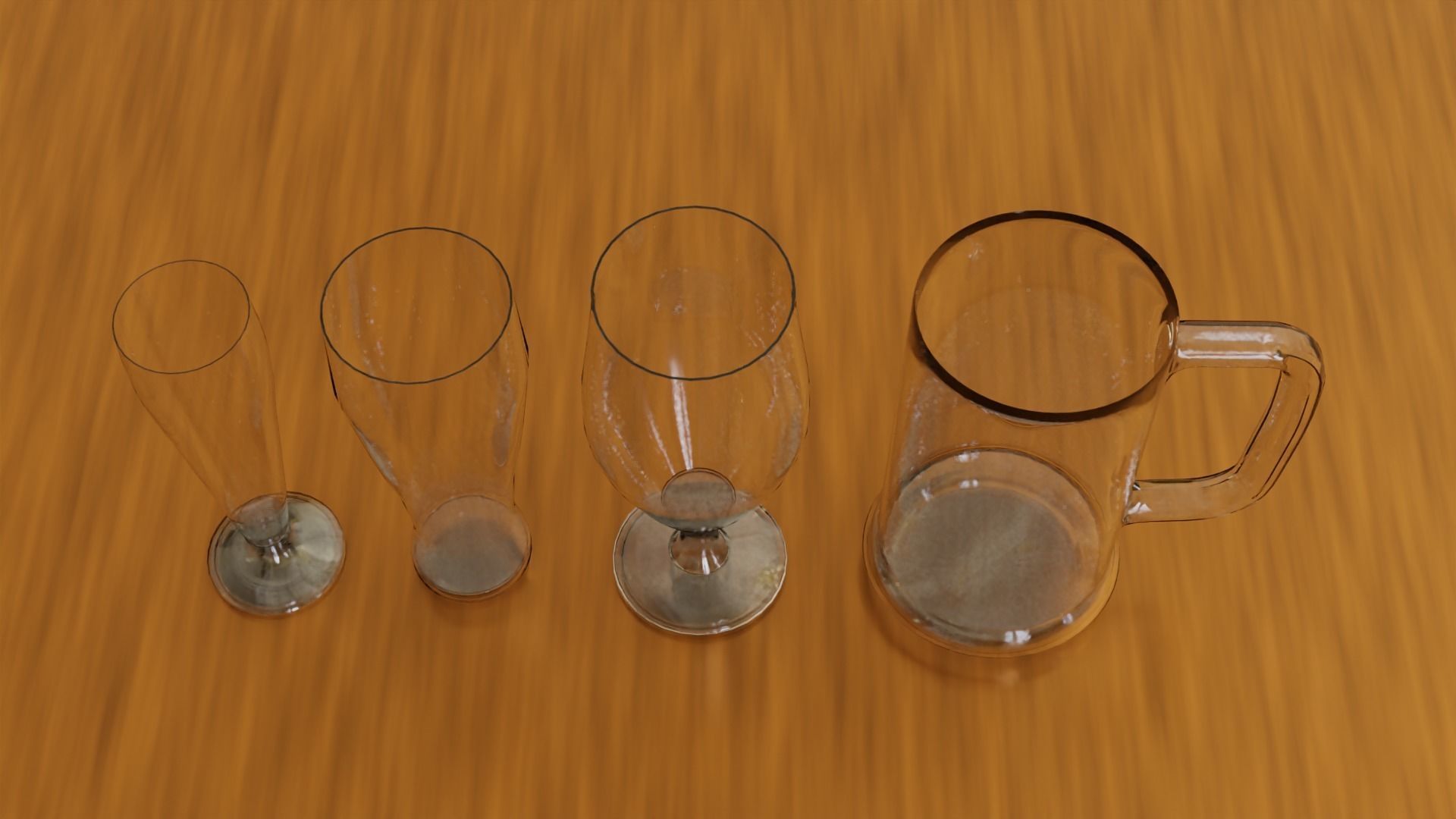 Set of beer glasses 3D model_2