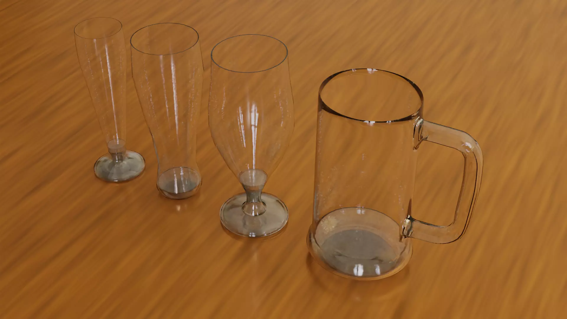 Set of beer glasses 3D model_0