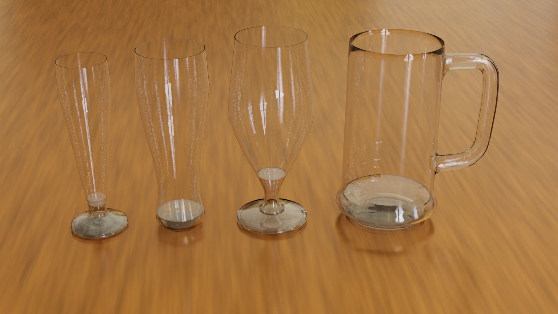 Set of beer glasses 3D model_3