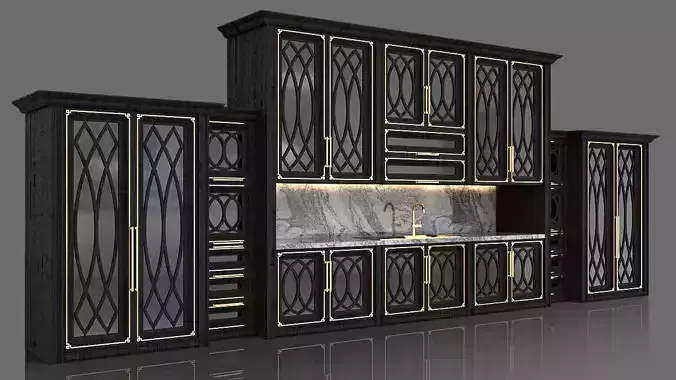 Classic Kitchen Cabinet 3D model
