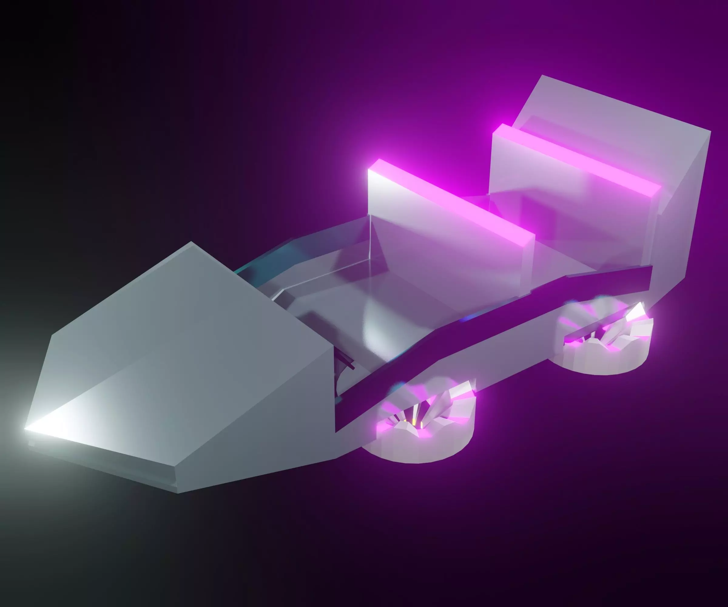 Car the Future Low-poly 3D model_0