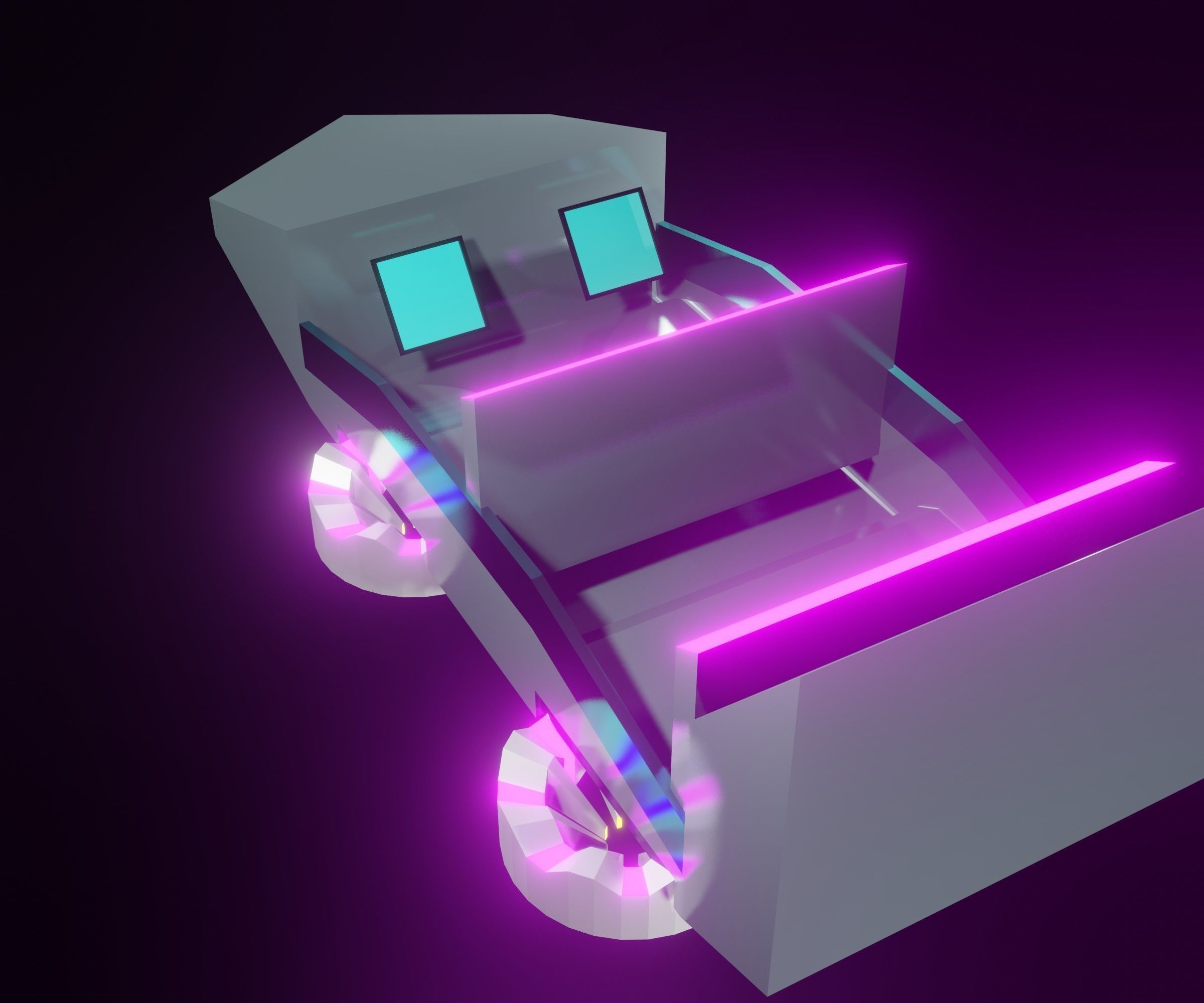 Car the Future Low-poly 3D model_2