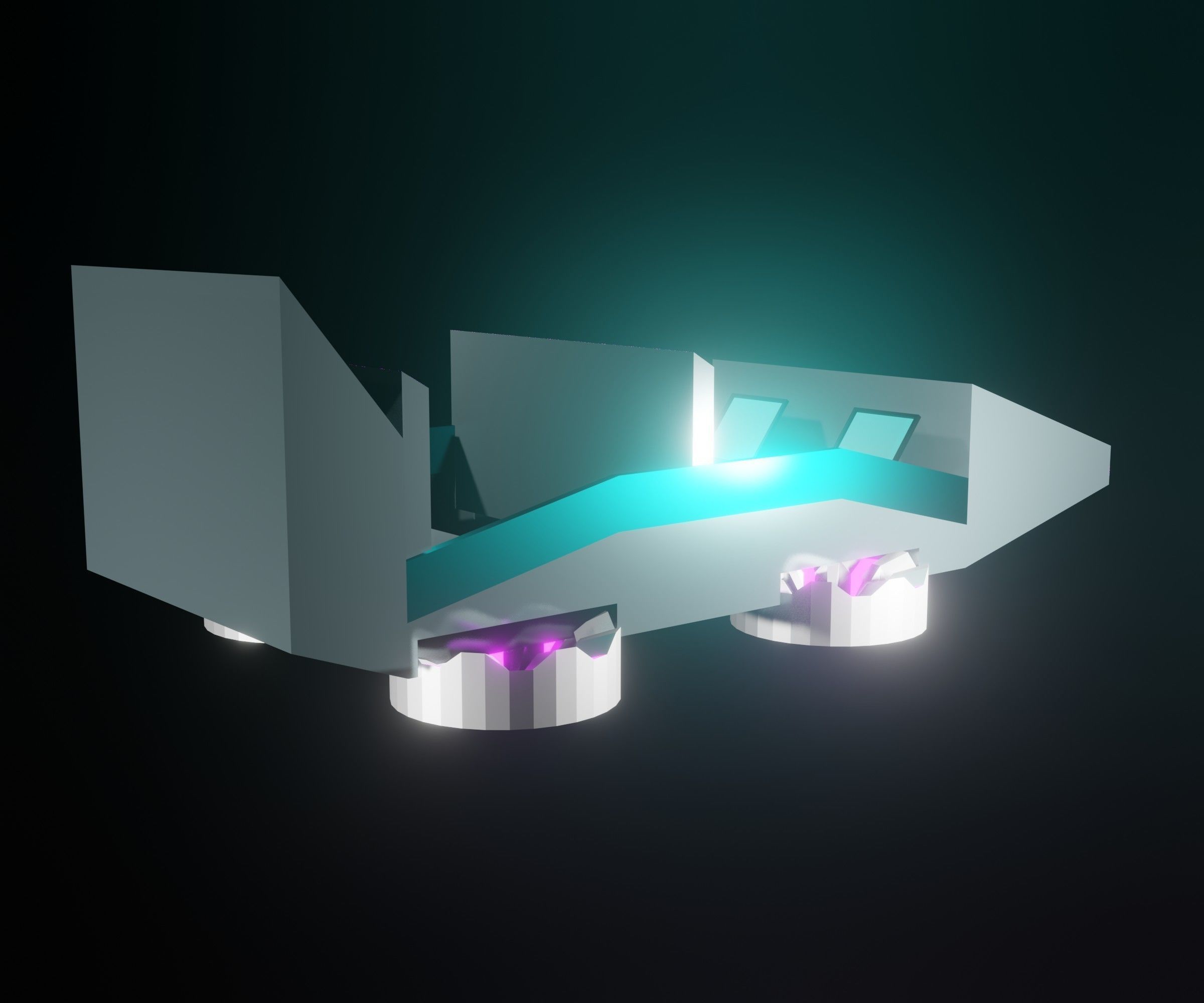 Car the Future Low-poly 3D model_1