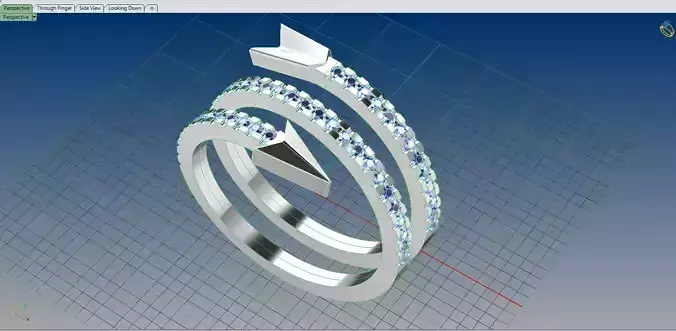 Arrow Ring with diamonds S54