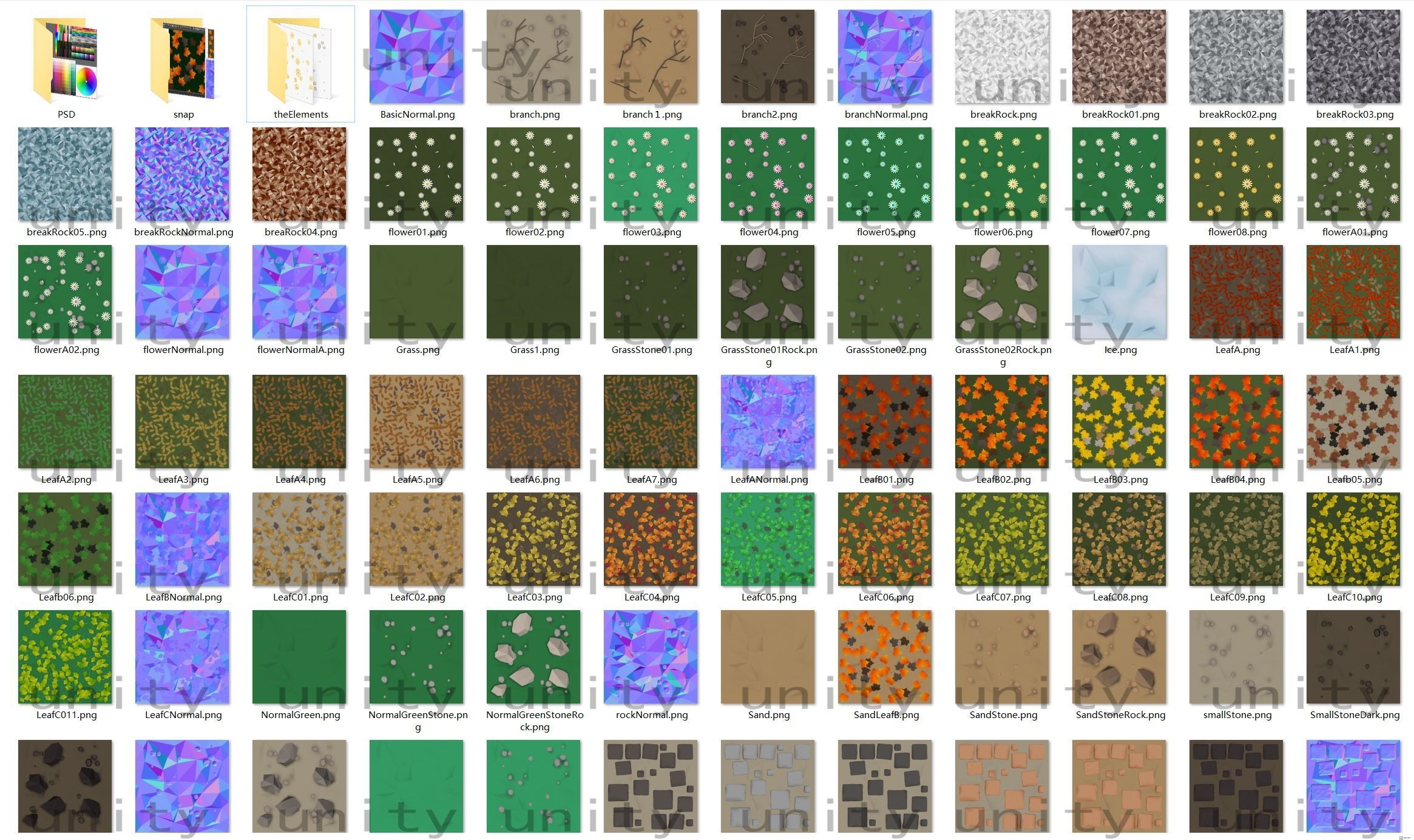 low poly terrain texture pack Pro 3D model_8