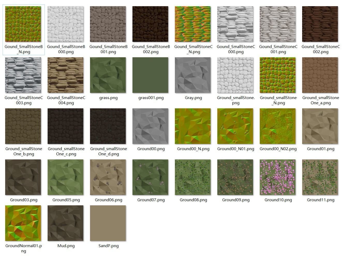 low poly terrain texture pack Pro 3D model_7