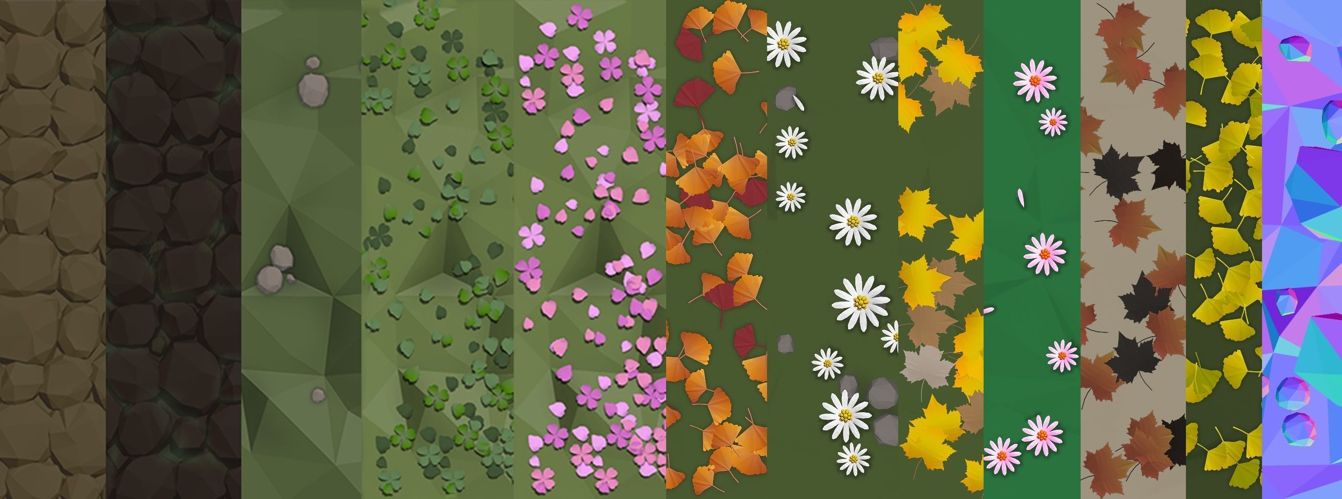 low poly terrain texture pack Pro 3D model_4