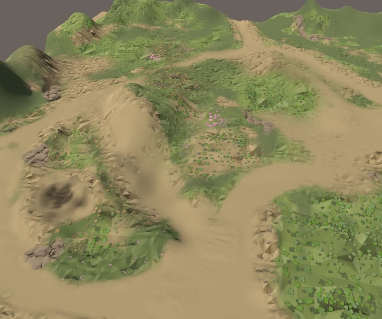 low poly terrain texture pack Pro 3D model_19