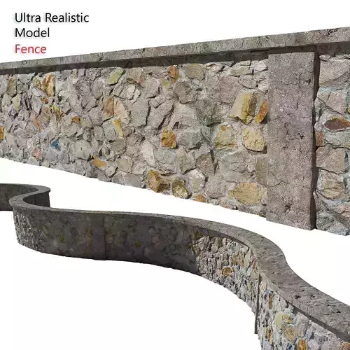Ultra realistic Stone fence 