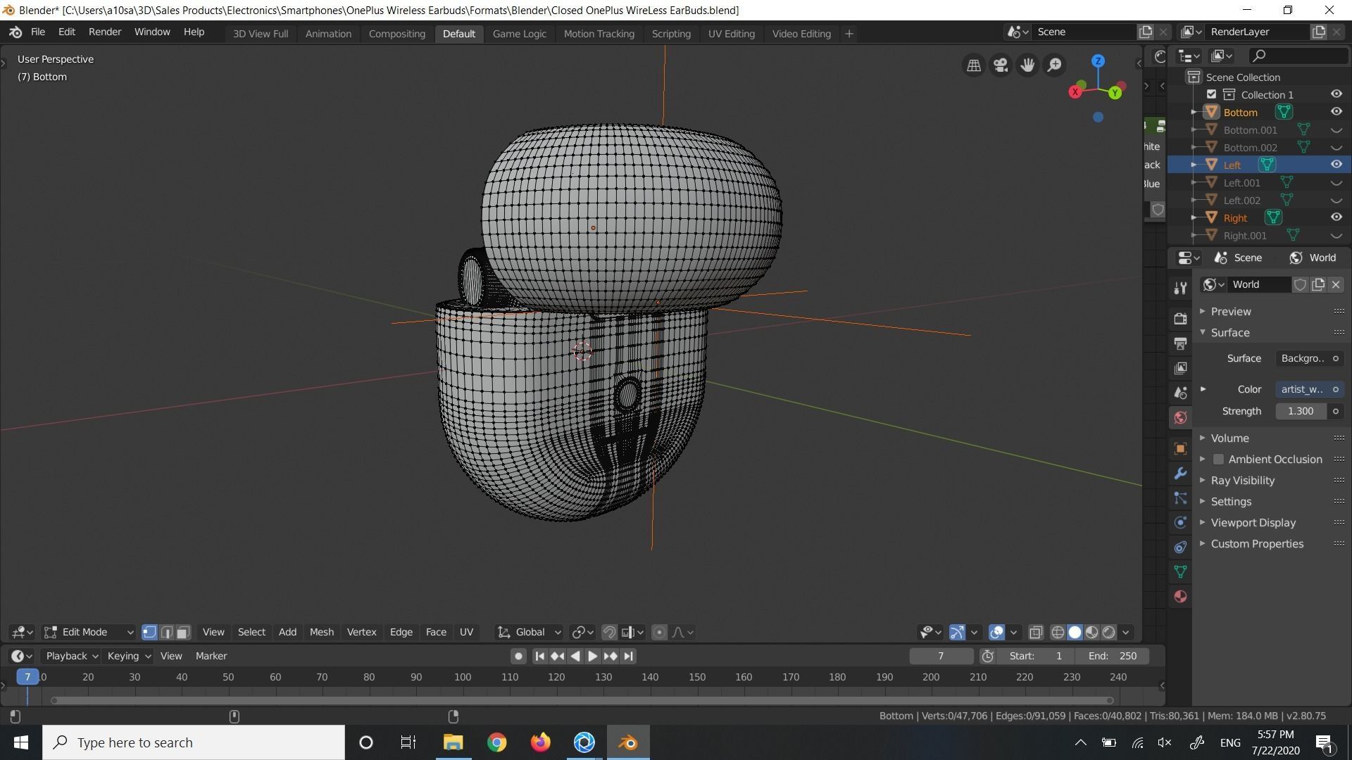OnePlus Wireless EarBuds In All Official Colors 3D model_7