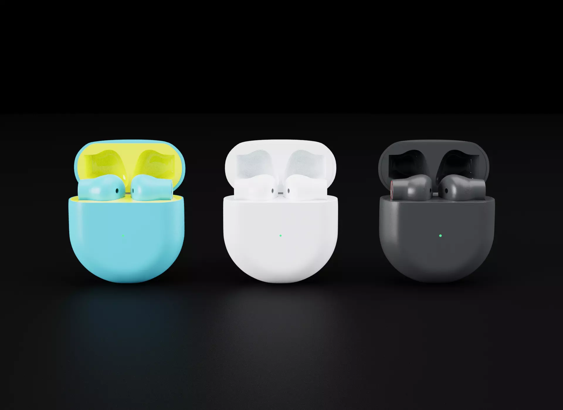 OnePlus Wireless EarBuds In All Official Colors 3D model_0
