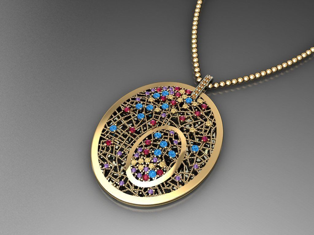 H191- Diamond NECKLACE 3D print model_1