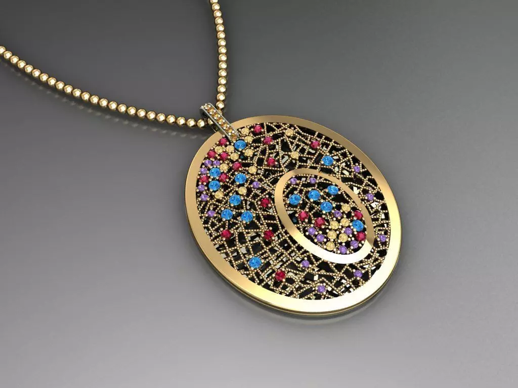 H191- Diamond NECKLACE 3D print model_0