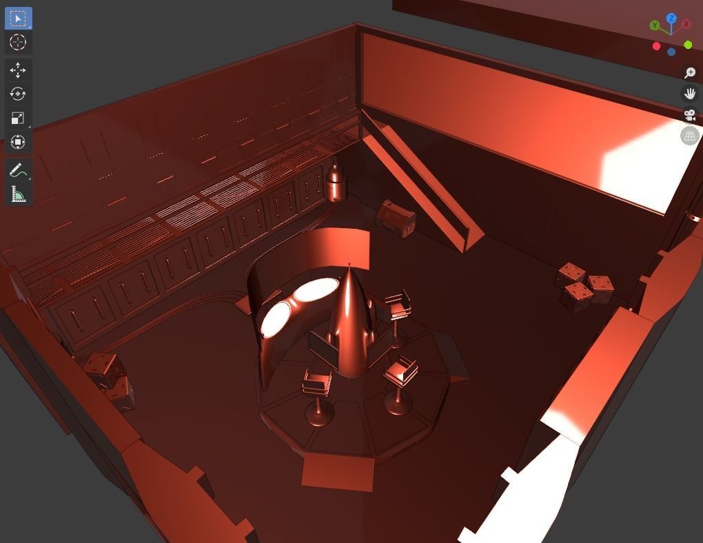 Spaceship interior 3D model_1