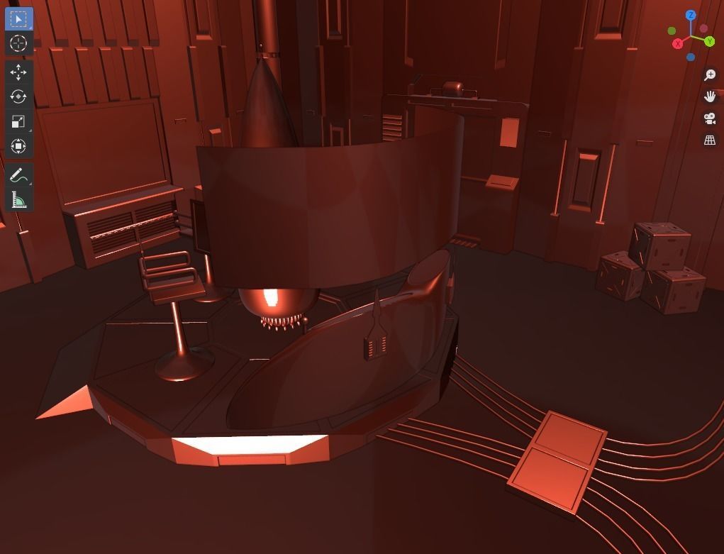 Spaceship interior 3D model_7