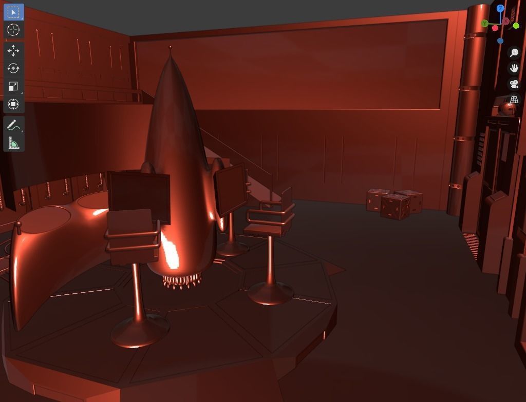 Spaceship interior 3D model_6