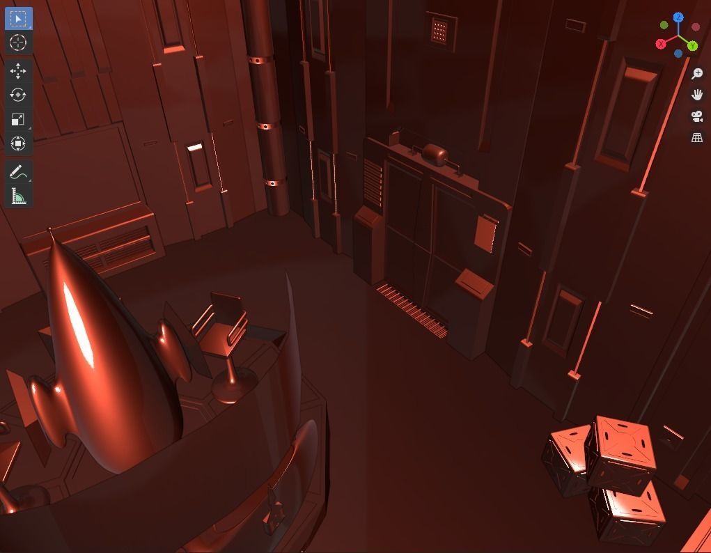 Spaceship interior 3D model_5
