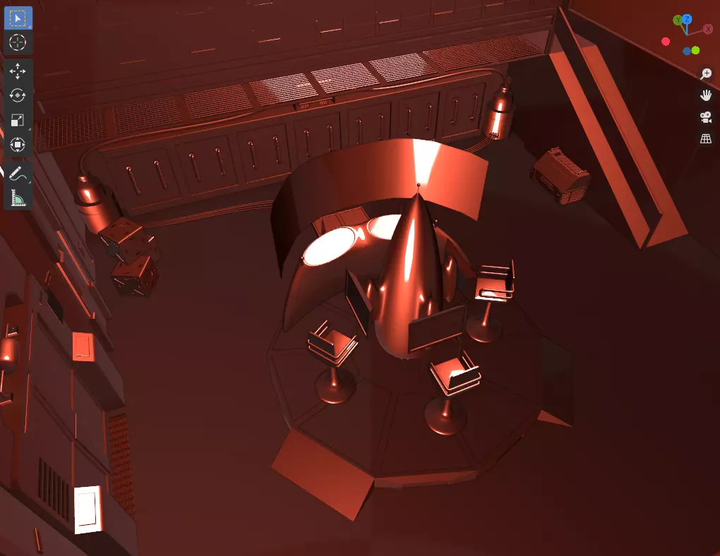 Spaceship interior 3D model_0