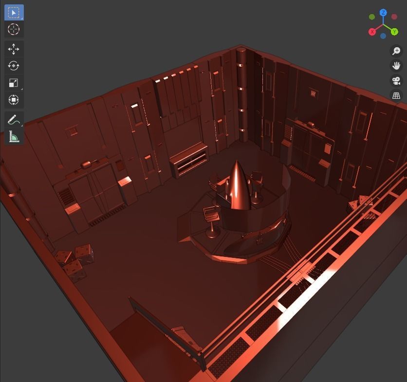 Spaceship interior 3D model_3