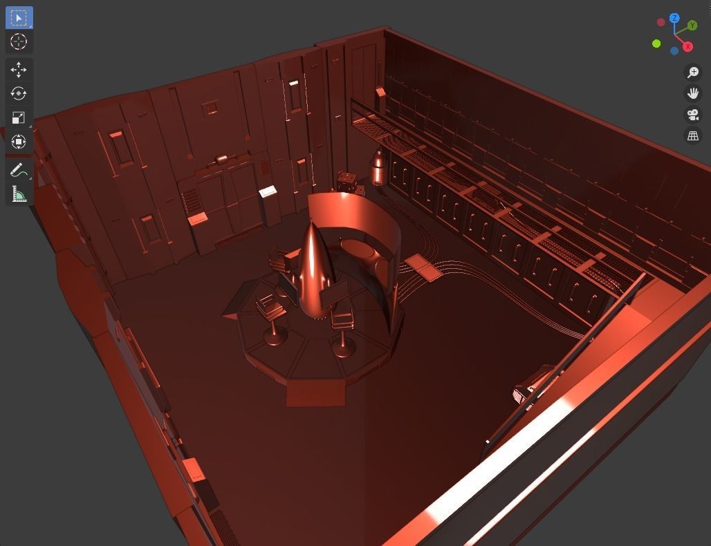 Spaceship interior 3D model_2