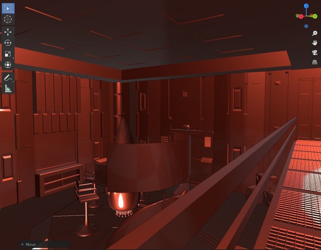 Spaceship interior 3D model_8