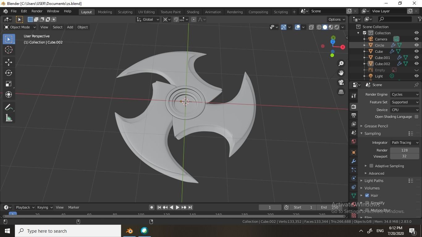 shuriken sword 3D model_1