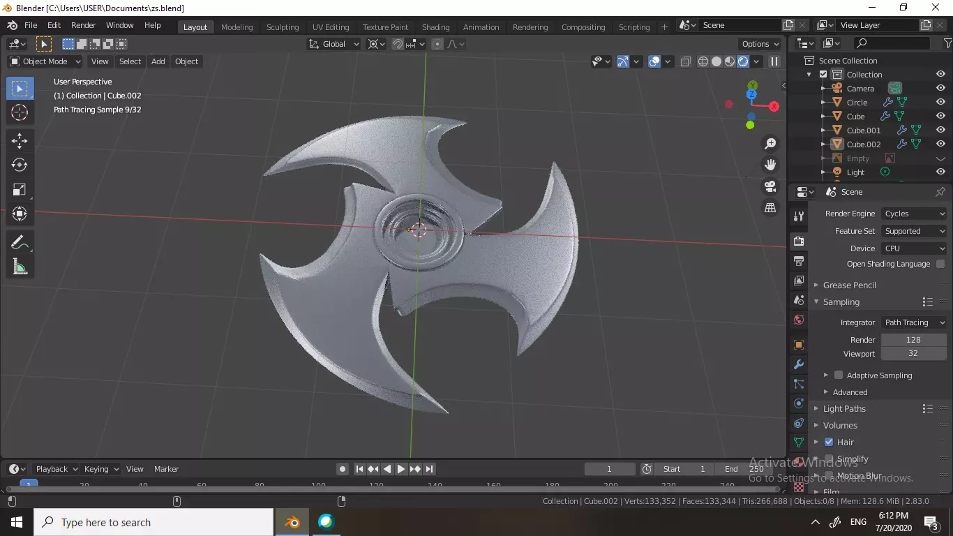 shuriken sword 3D model_0