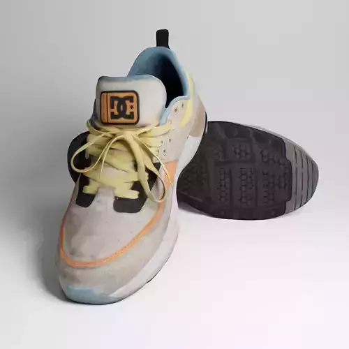 Mens skater shoes suede leather 3d scan 