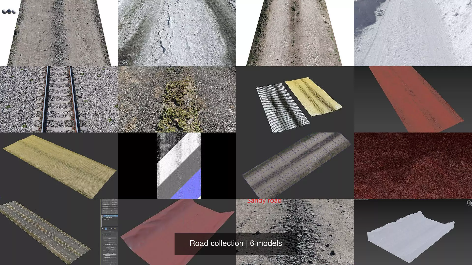 Road collection railroad track with snow _1