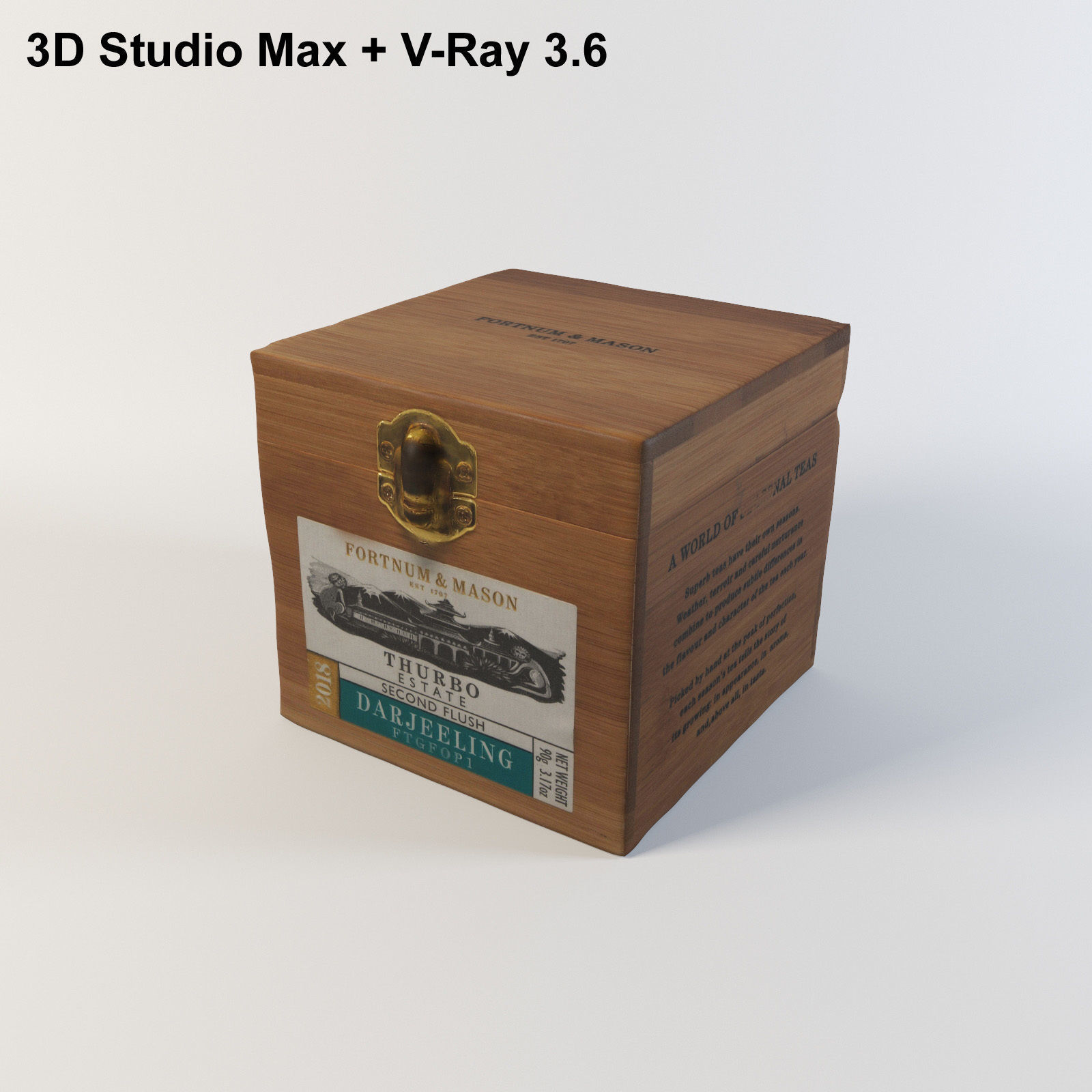 Box of Darjeeling Tea from Harrods 3d scan 3D model_1