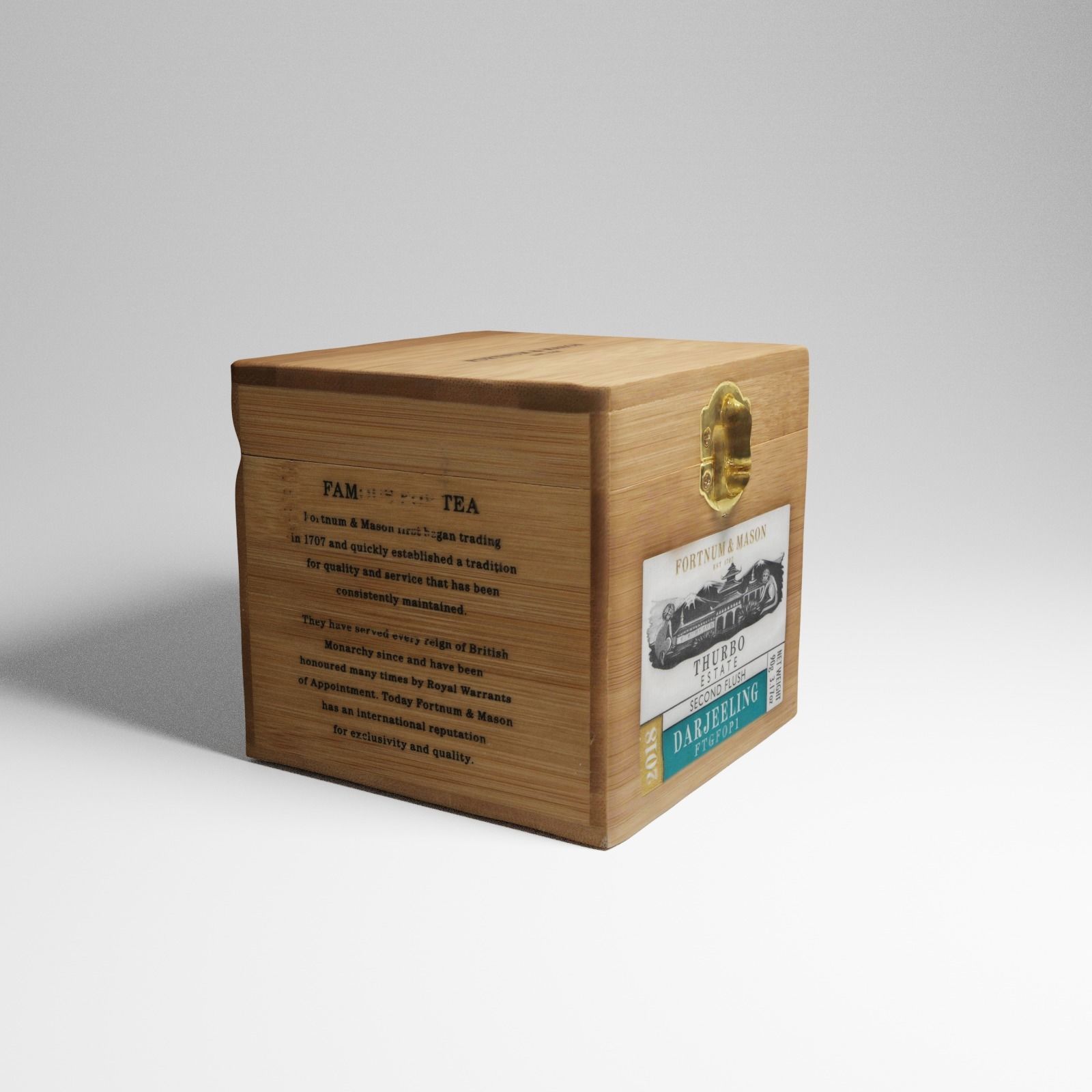 Box of Darjeeling Tea from Harrods 3d scan 3D model_8