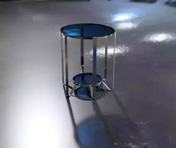 Metal and glass round side table