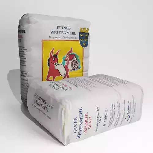 Small 1kg paper paper sack of flour 3d scan 3D model