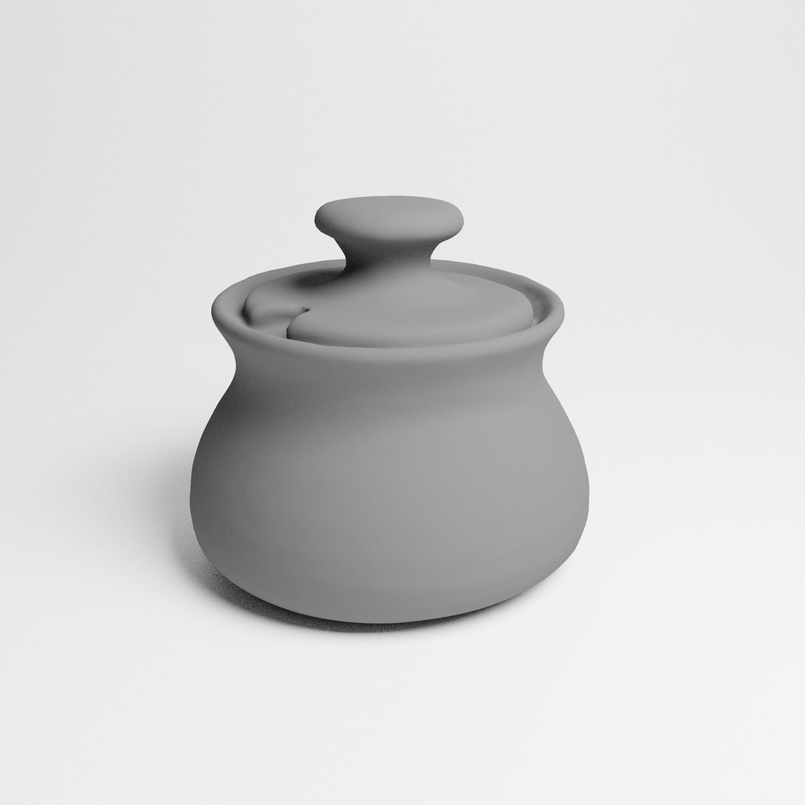 Vintage Ceramic Sugar Jar 3d scan 3D model_3