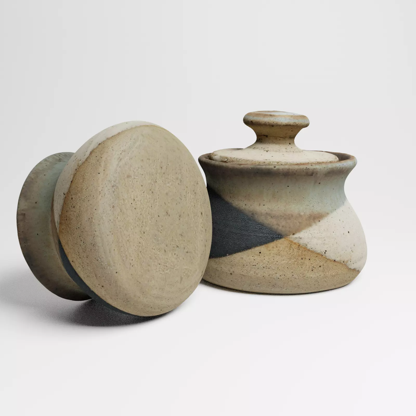 Vintage Ceramic Sugar Jar 3d scan 3D model_0