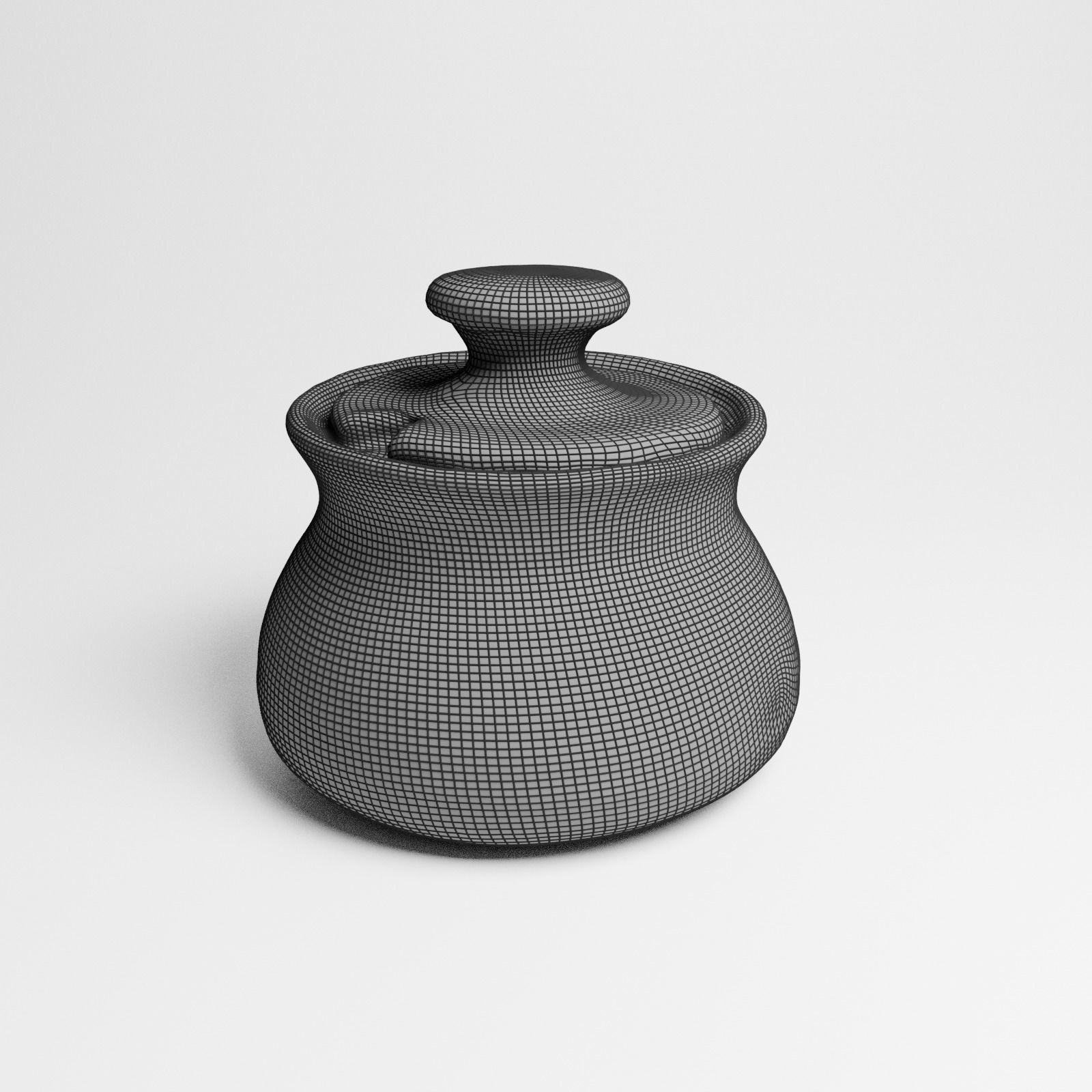 Vintage Ceramic Sugar Jar 3d scan 3D model_2