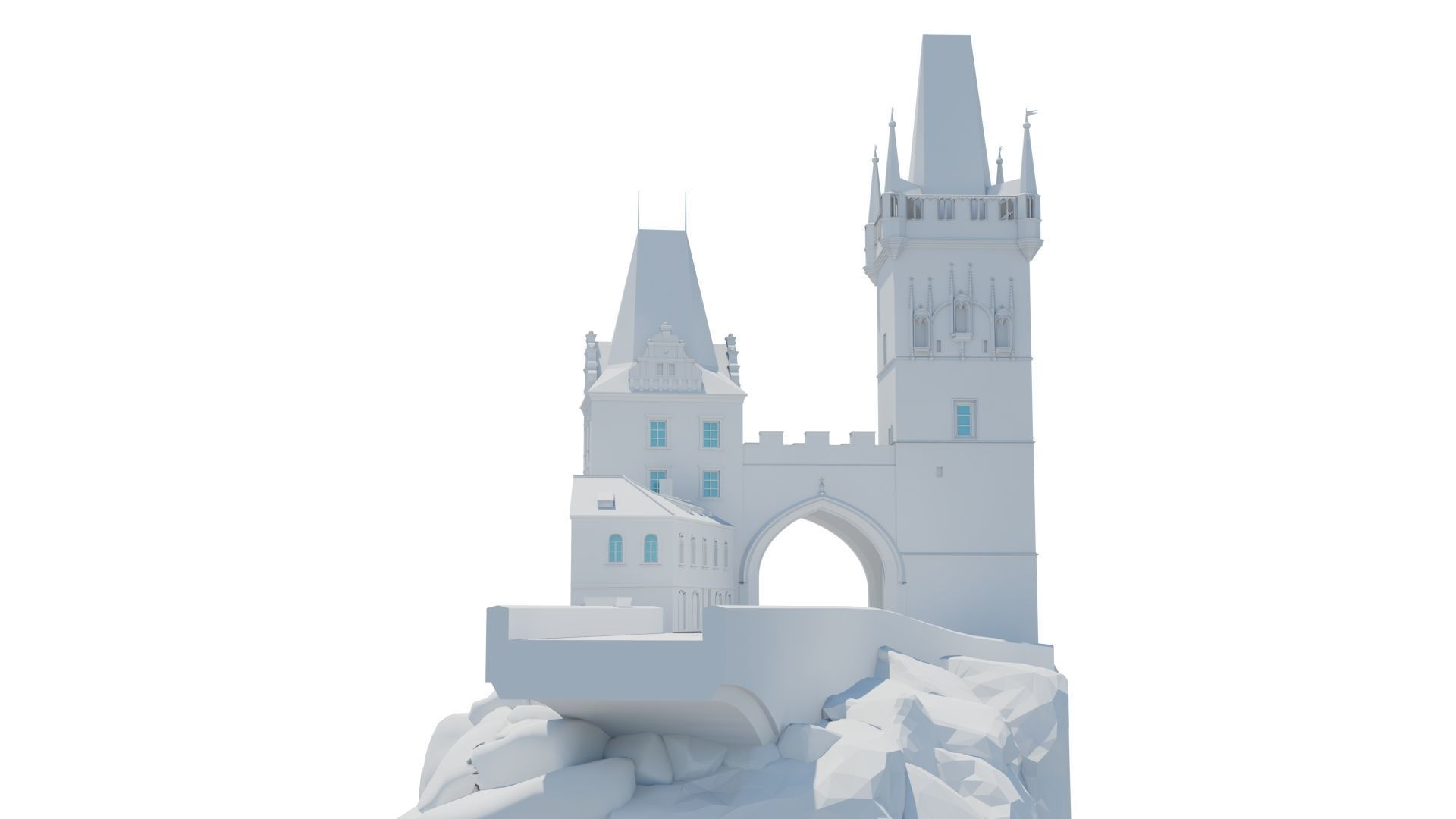 Two towers in Prague 3D print model_7