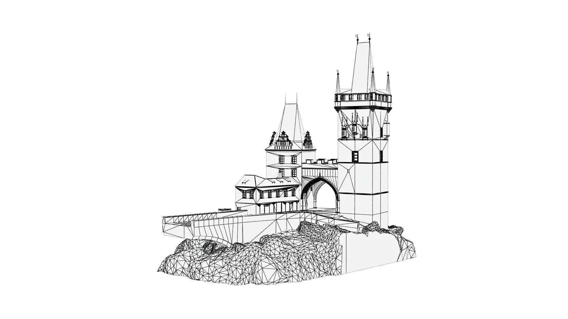 Two towers in Prague 3D print model_2