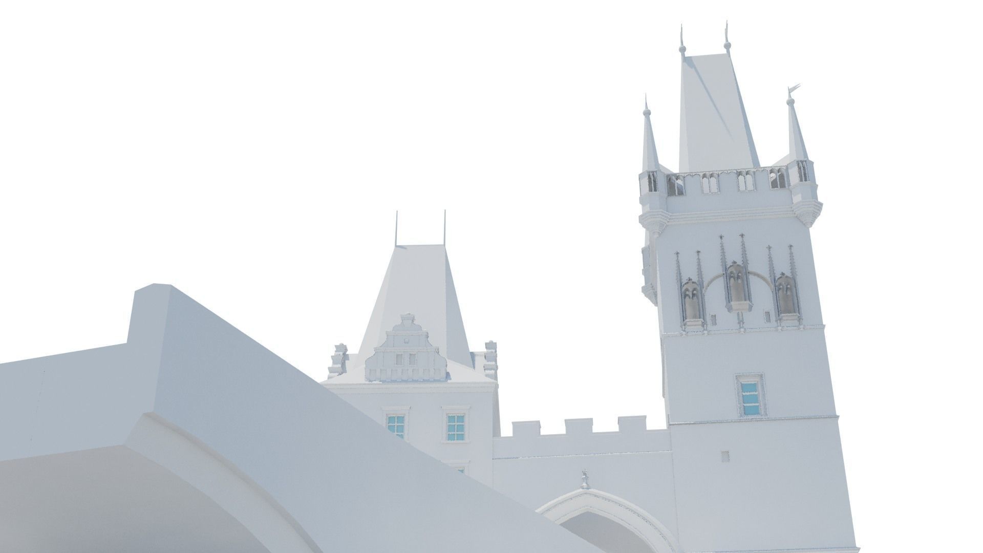 Two towers in Prague 3D print model_8