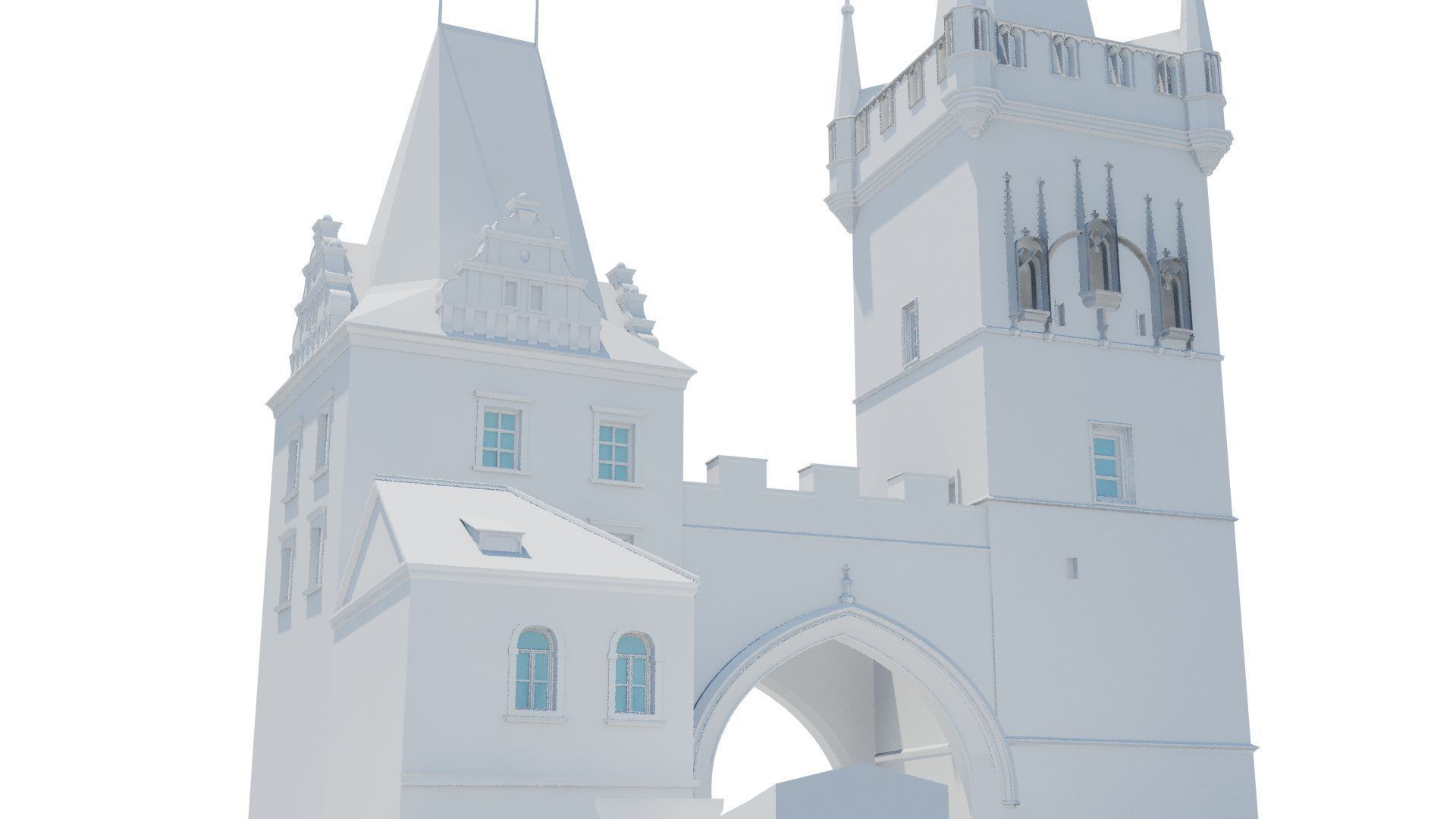 Two towers in Prague 3D print model_10