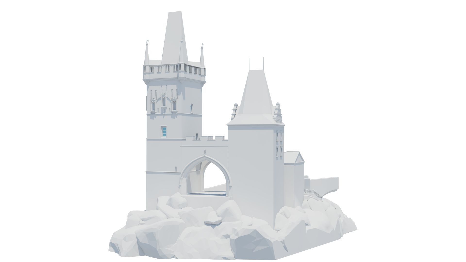 Two towers in Prague 3D print model_6
