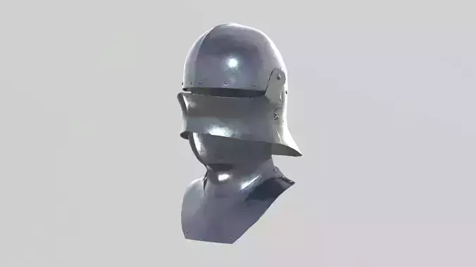 Medieval Sallet Helmet 01 Low-poly 3D model