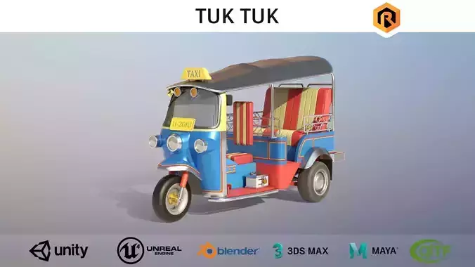 Tuk Tuk - Low-poly 3D model