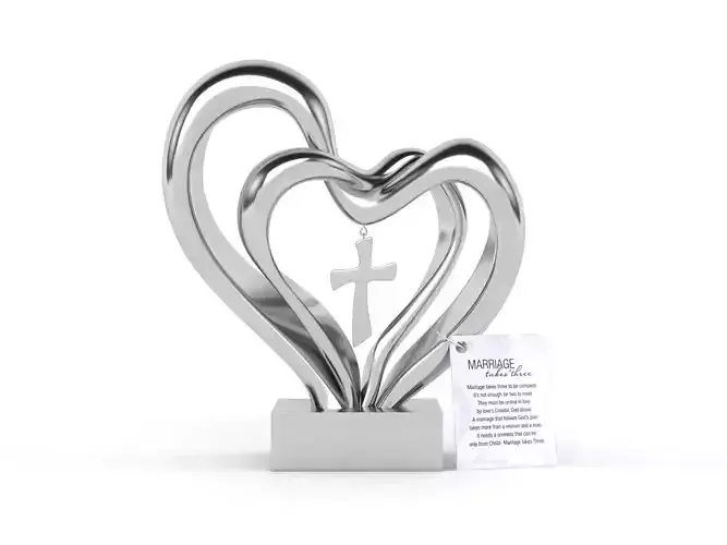 Double Heart Wedding Cross