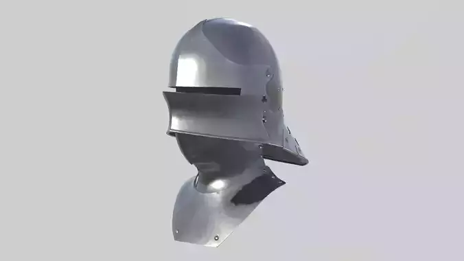 Medieval Sallet Helmet 02 Low-poly 3D model