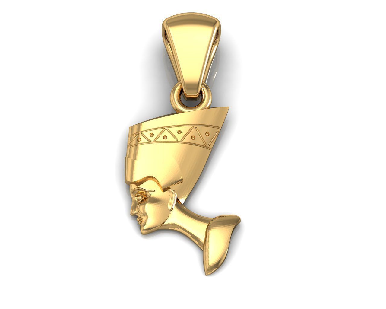 Nefertiti Egyptian Puffed Pendant Free 3D print model_1