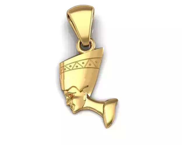 Nefertiti Egyptian Puffed Pendant Free 3D print model