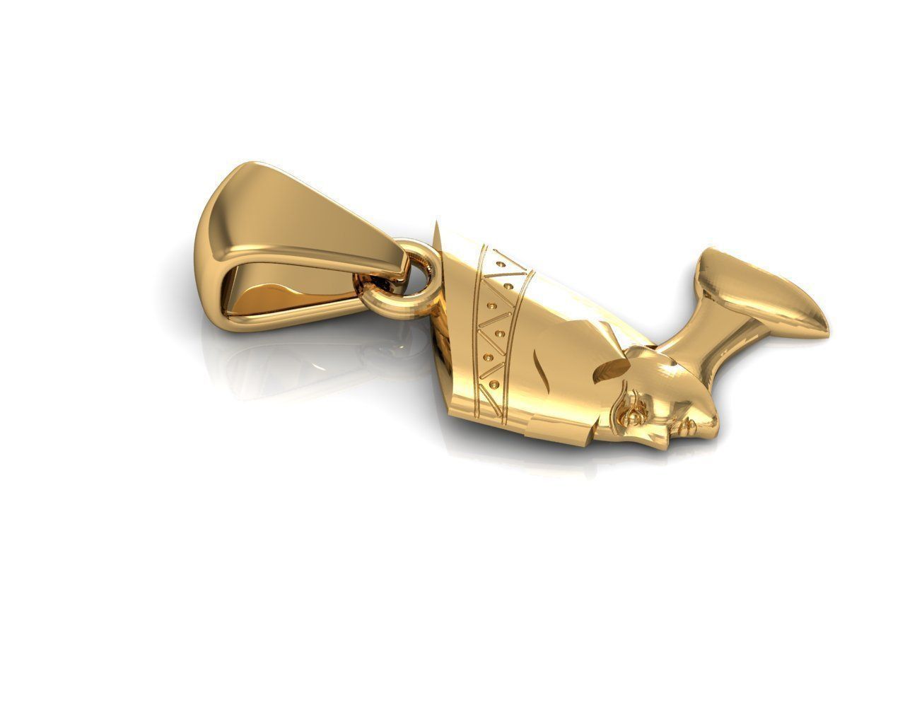 Nefertiti Egyptian Puffed Pendant Free 3D print model_2