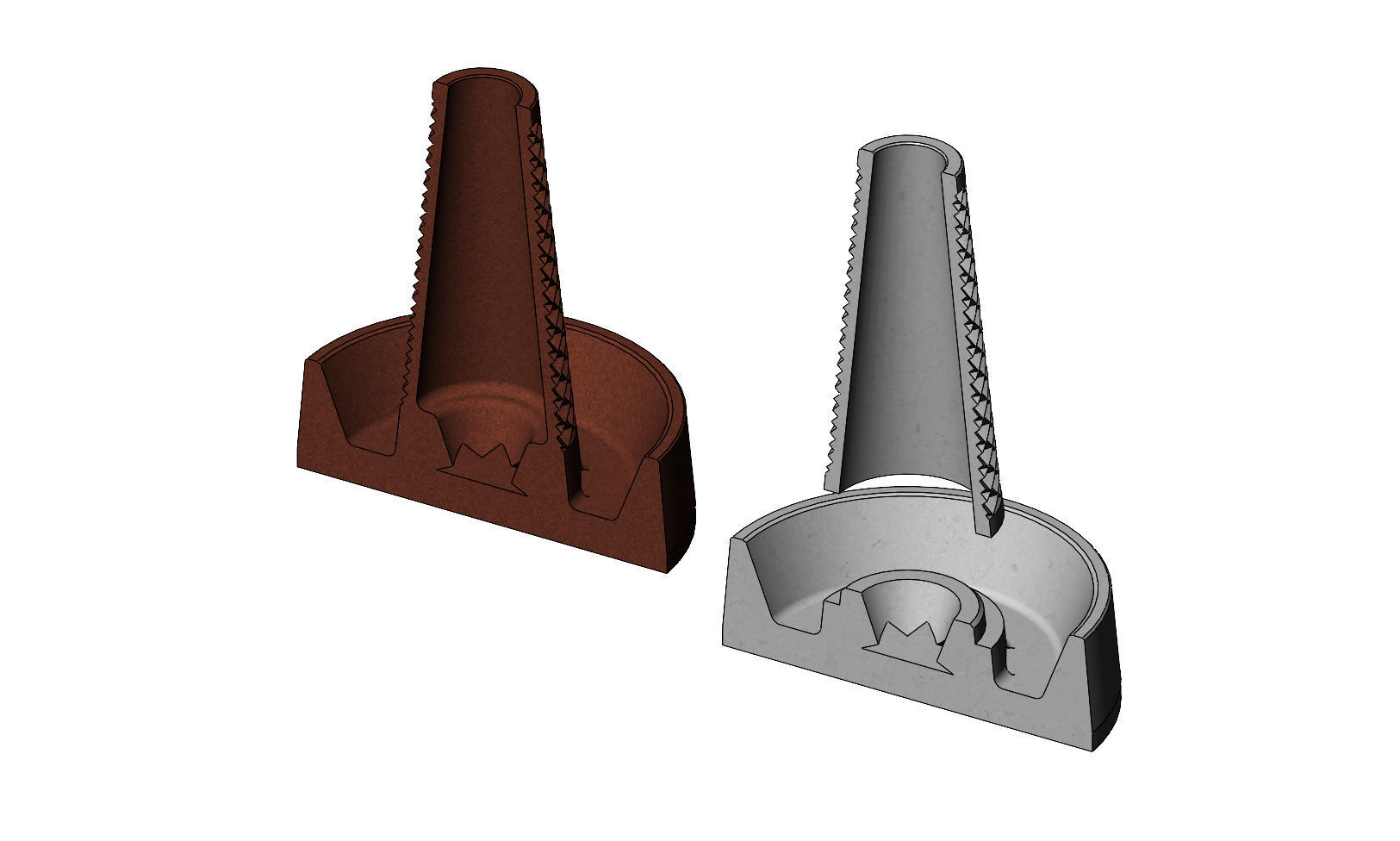 Plant growing pot with water and soil bank 3D print model_10